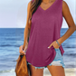 Allesomvattend V-Hals Effen Kleur Tanktop