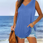 Allesomvattend V-Hals Effen Kleur Tanktop