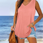 Allesomvattend V-Hals Effen Kleur Tanktop