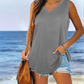 Allesomvattend V-Hals Effen Kleur Tanktop