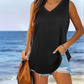 Allesomvattend V-Hals Effen Kleur Tanktop