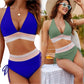 💃Yüksek belli, renk bloklu bikini takımları