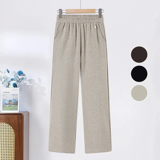 Tek renk, düz paçalı, lastikli pantolon