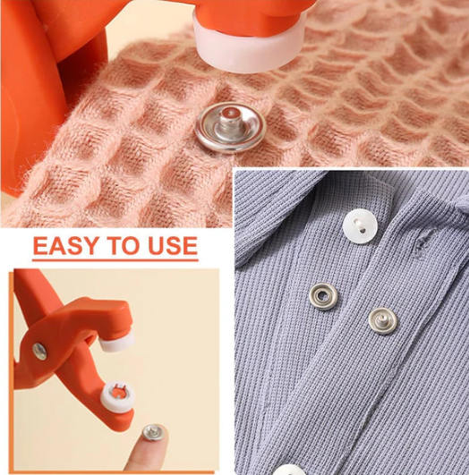 Bağlantı aparatı seti ile metal düğmeler