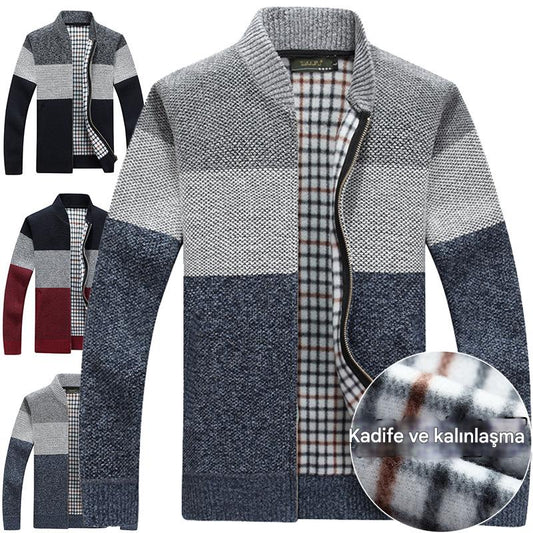Erkek Polar Astarlı Kalın Günlük Ceket