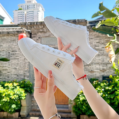 Kadın Klasik Beyaz Kanvas Spor Ayakkabı