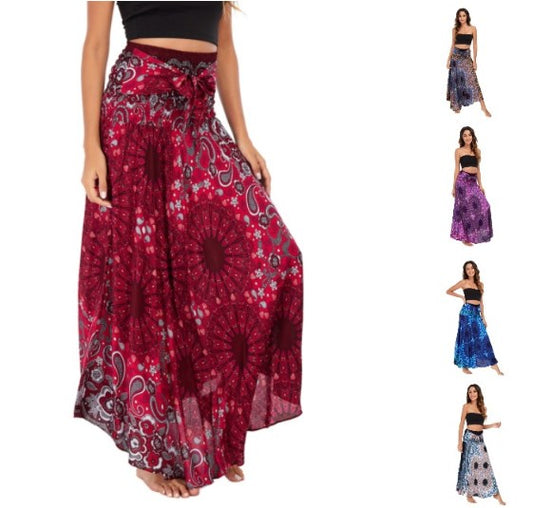 ZARVINO™8281|👗Buda Taşları İki Stil Giyim Bohem Mandala Çiçek Su Damlası Bağcıklı Etek Elbise