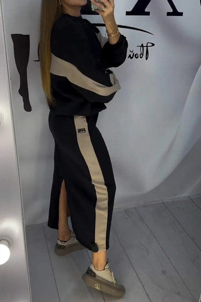 Set van ronde hals trui en jurk 