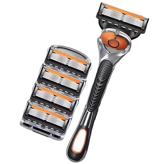 Erkek Tıraş Bıçağı Yedek Seti + Ücretsiz Tutucu - Pürüzsüz bir tıraş için ultra keskin paslanmaz çelik bıçaklar