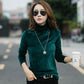 Kadınlar İçin Şık Yüksek Yaka Uzun Kollu Gömlek - Yumuşak Kadife