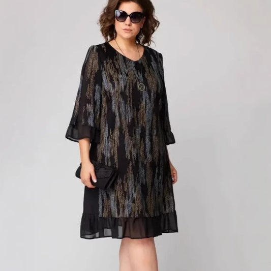 Dikey çizgili elbise