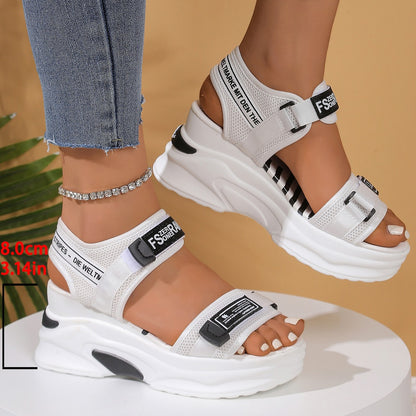 Kadınlar için rahat açık burunlu kama burunlu hazine destekli sandaletler