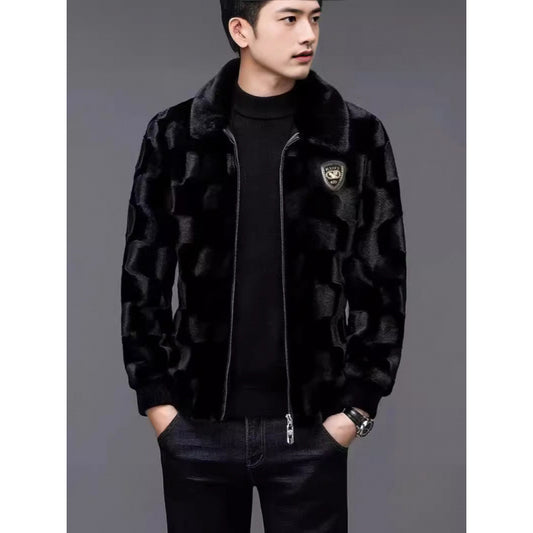 Erkek Lüks Suni Vizon Ceket - Şık Yaka