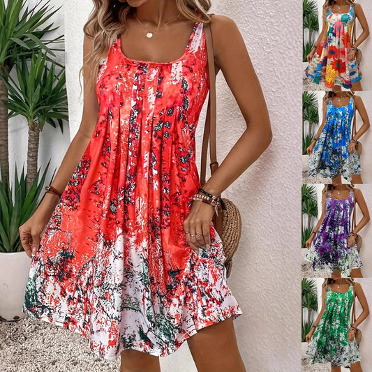 ZARVINO™8781|👗Baskılı çiçek desenli kadın elbisesi