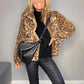 Kadın orta boy leopar desenli ceket