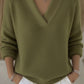 【S-5XL】Kadınlar için günlük düz renk V yaka kazak