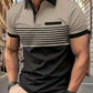 Erkek Moda Polo Çizgili Kısa Kollu