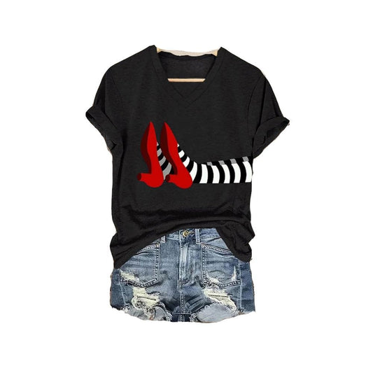 Cadılar Bayramı Baskılı Kısa Kollu Tişört