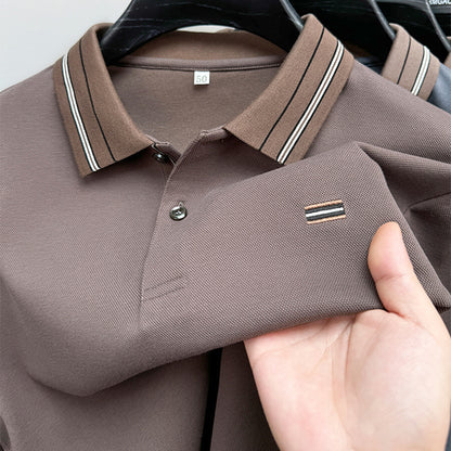 Erkek Kabartmalı Polo Çizgili Tişört