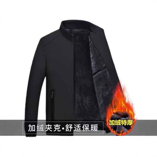 Erkek düz renk fermuarlı ceket - Kırışmaya, rüzgara, yağmura ve kara dayanıklı!