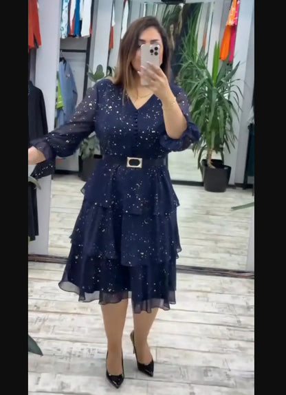 【S-5XL】Yüksek kaliteli şifon elbise