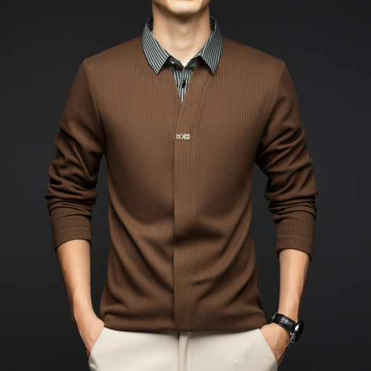 Erkekler için şık, her şeye uyan sahte iki parçalı