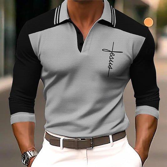 Erkekler için uzun kollu V yakalı gömlek