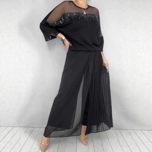 Bol kesim fileli gömlek takımı