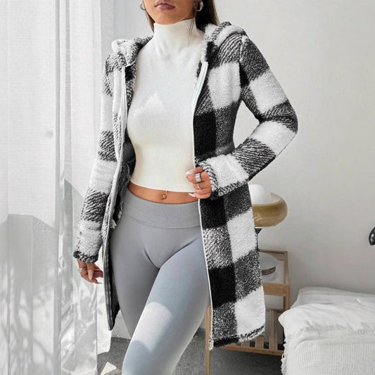 Fermuarlı kadın pamuklu kapüşonlu ceket