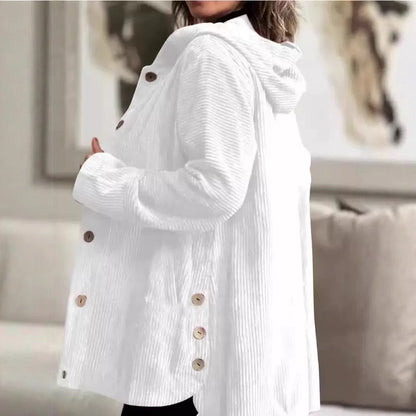 Kapüşonlu günlük kadife ceket