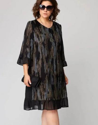 Dikey çizgili elbise