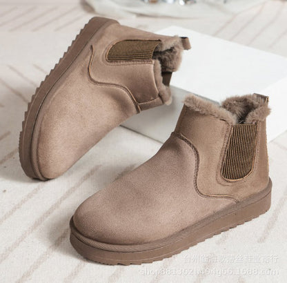 Düz renkli kadın kısa botlar