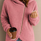 Fermuarlı kadın kaşmir kapüşonlu üst
