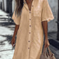 Pamuk ve ketenden yapılmış günlük gömlek elbise