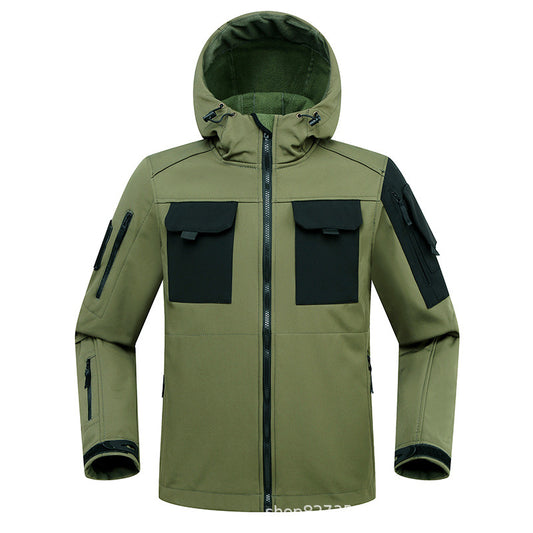 Erkekler için rüzgar geçirmez polar ceket