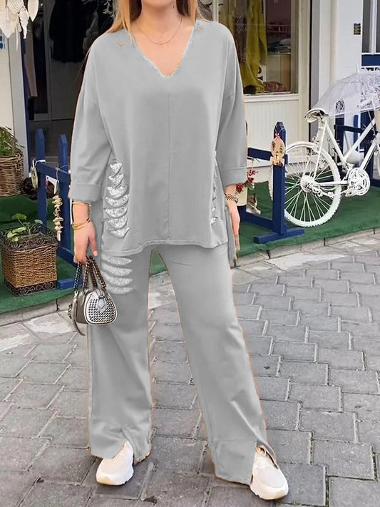 Kadın V yakalı takım, 2 parça