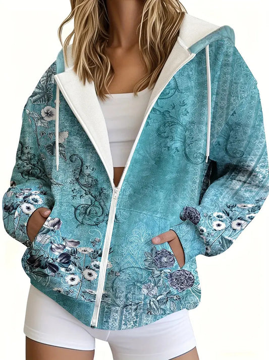 Rahat ve günlük kullanıma uygun, cepli, kapüşonlu, uzun kollu sweatshirt.