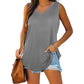 Allesomvattend V-Hals Effen Kleur Tanktop