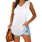 Allesomvattend V-Hals Effen Kleur Tanktop