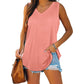 Allesomvattend V-Hals Effen Kleur Tanktop
