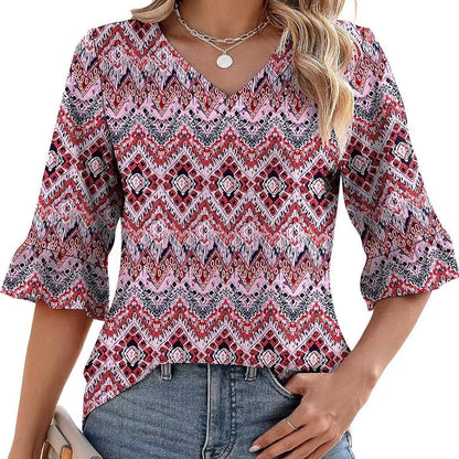 Vrouwen Elegante Ruffle Mouwen V-Hals Tops