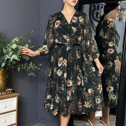 ✨Desenli siyah kadın elbisesi🤳