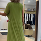 Akan yeşil kolsuz maksi elbise