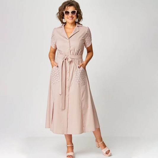 Zomeruitverkoop👗✨V-hals casual jurken met vetersluiting voor dames